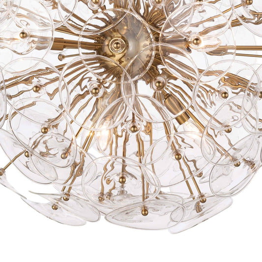 Clear Glass Disc Sputnik Chandelier