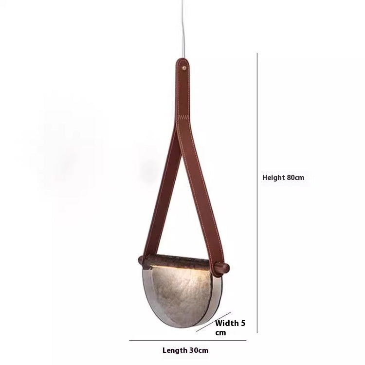Smoked Glass Belt Pendant Light / Brown Belt Amber Glass / Tricolor Light