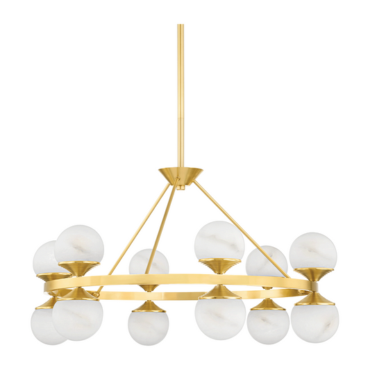 12-Light Aged Brass Chandelier / Default Title