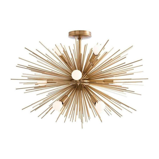 12-Light Antique Brass Starburst Chandelier / Default Title