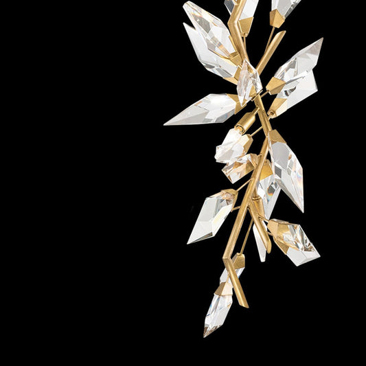 19-Inch Crystal Branch Linear Pendant Light / Silver