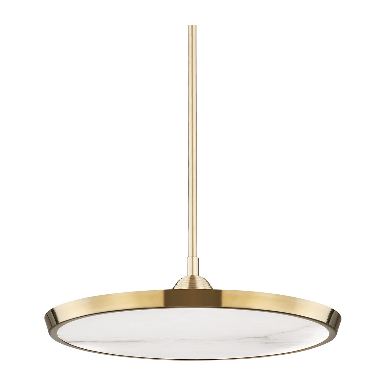 20.25-Inch Natural-Material Pendant Light / Aged Brass