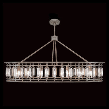 52-Inch Bevelled Crystal Oblong Pendant Light