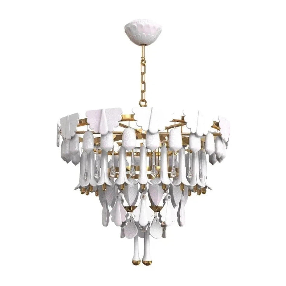 Art Deco Porcelain and Glass Chandelier / Sunrise / Small