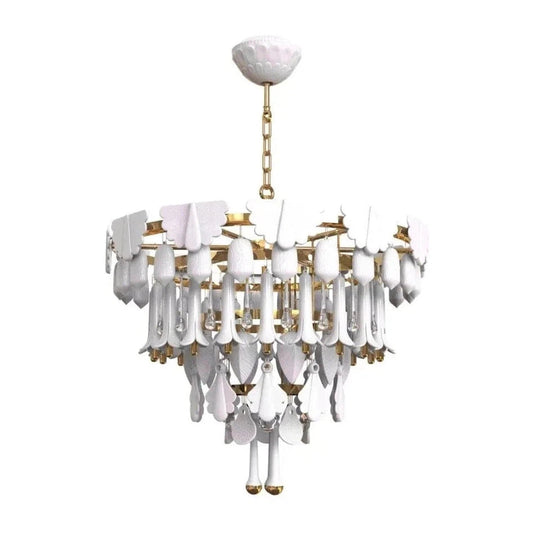 Art Deco Porcelain and Glass Chandelier / Sunrise / Small