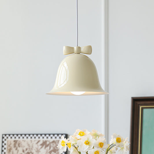 Bell Shade Bow Pendant Light / Cream Bell Cream Bow / Three Colors