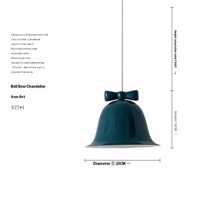 Bell Shade Bow Pendant Light / Pink Bell Pink Bow / Three Colors