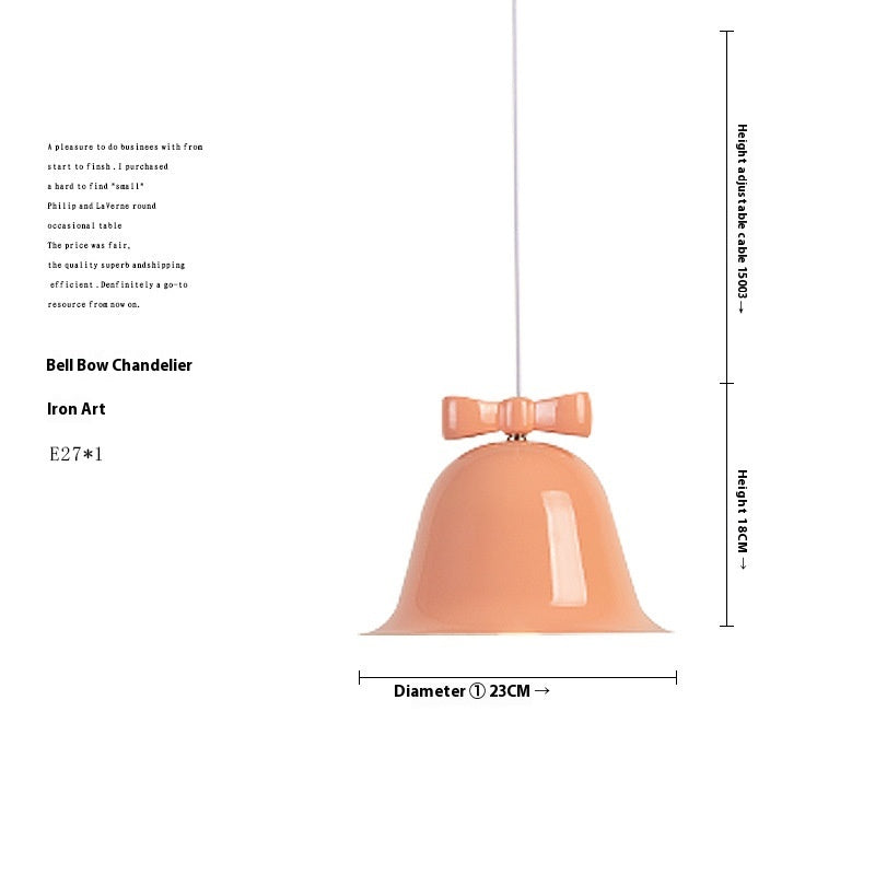 Bell Shade Bow Pendant Light / Blue Bell Blue Bow / Three Colors