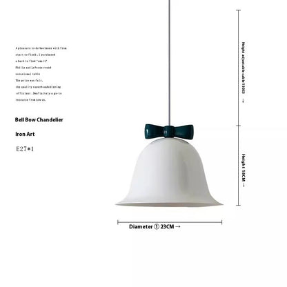 Bell Shade Bow Pendant Light / Red bell white bow / Three Colors