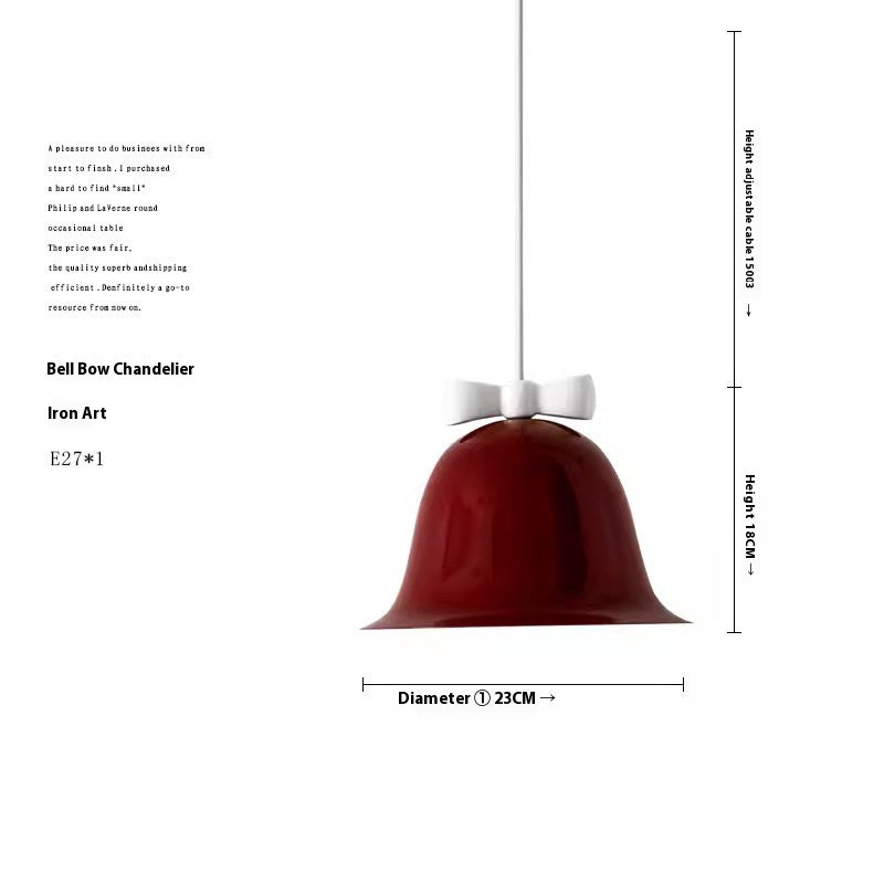Bell Shade Bow Pendant Light / Deep Blue Bell Red Bow / Three Colors