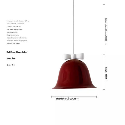 Bell Shade Bow Pendant Light / Deep Blue Bell Red Bow / Three Colors
