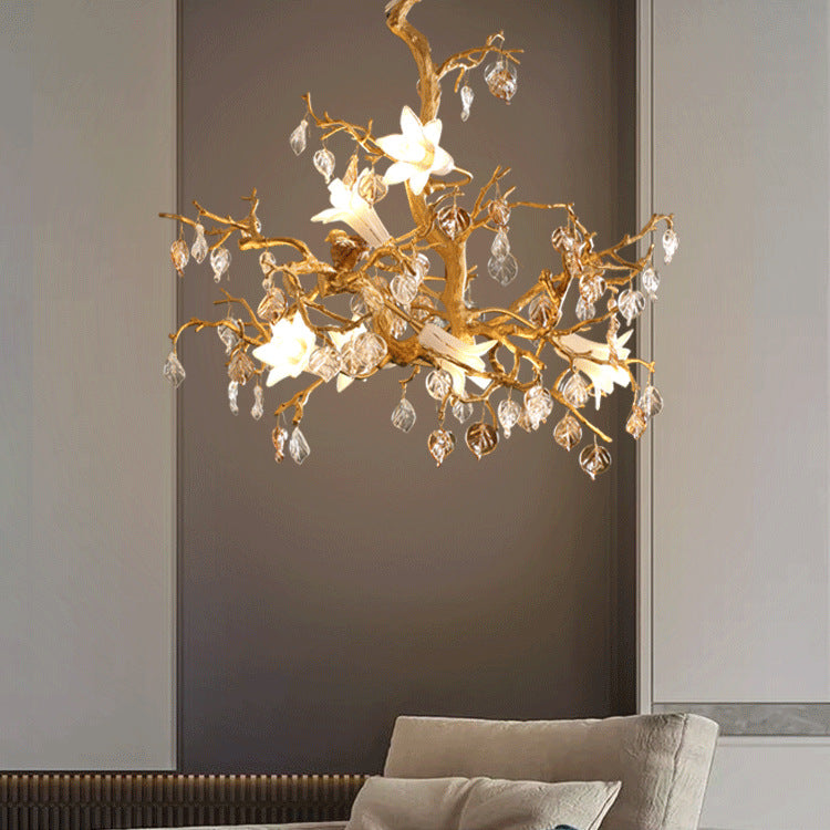 Brass Branch Copper Glass Chandelier / Brass / 500MM