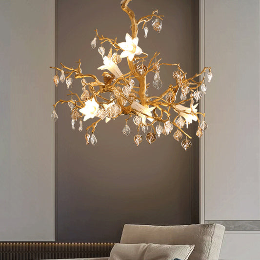 Brass Branch Copper Glass Chandelier / Brass / 500MM