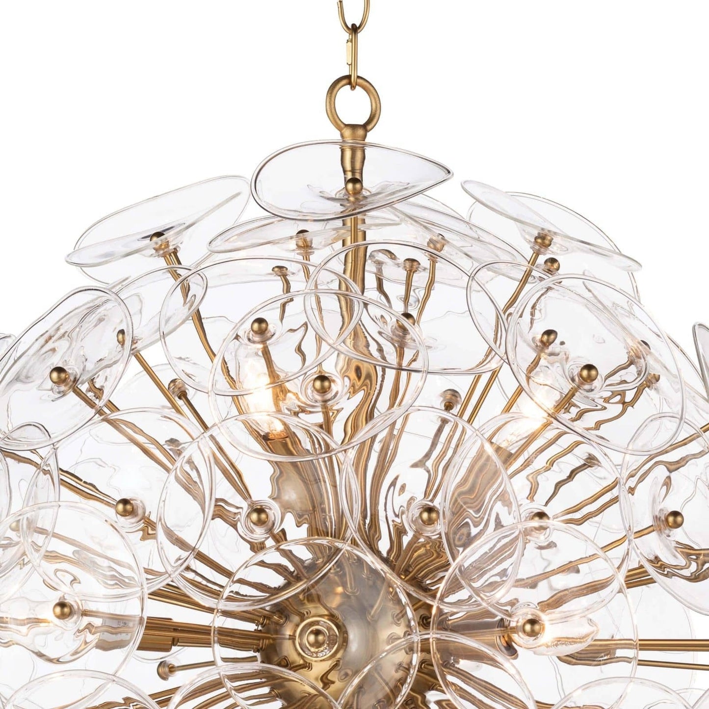 Clear Glass Disc Sputnik Chandelier