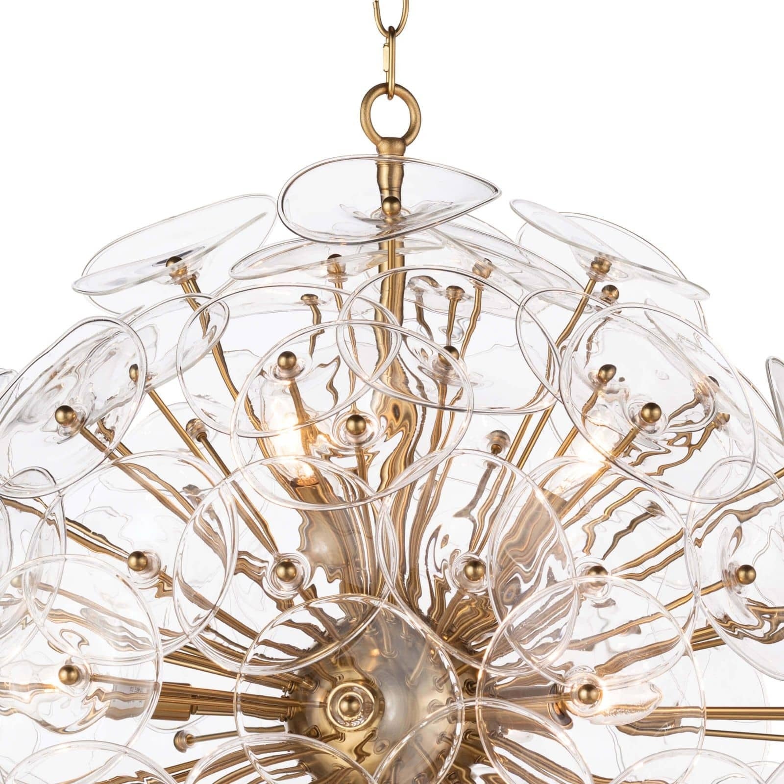 Clear Glass Disc Sputnik Chandelier