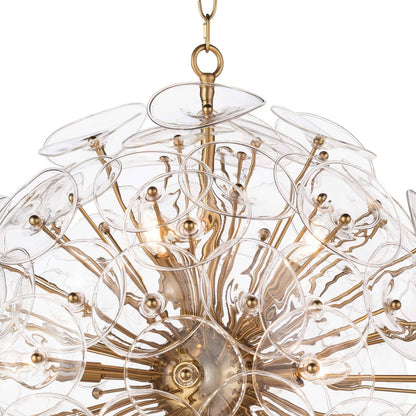 Clear Glass Disc Sputnik Chandelier