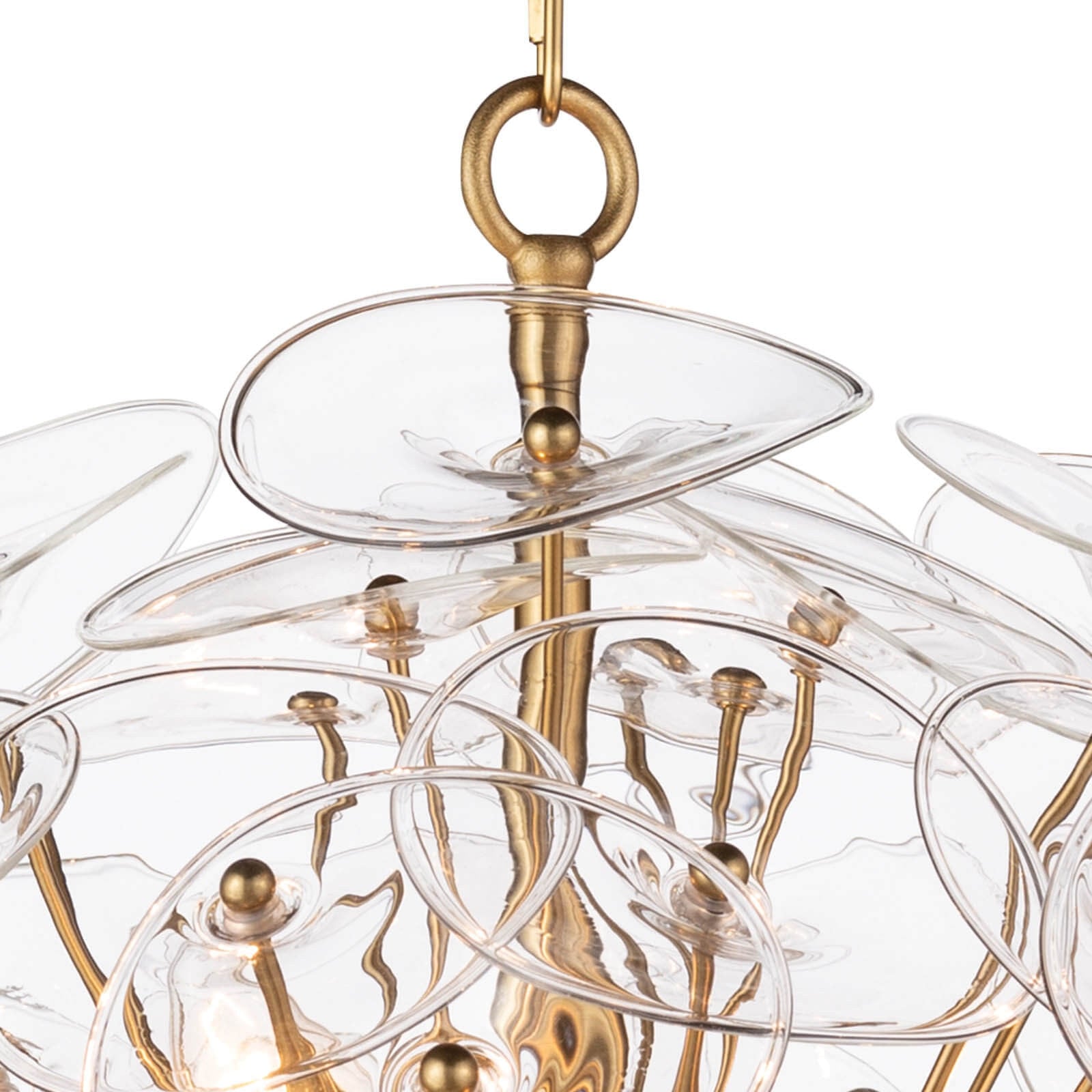 Clear Glass Disc Sputnik Chandelier