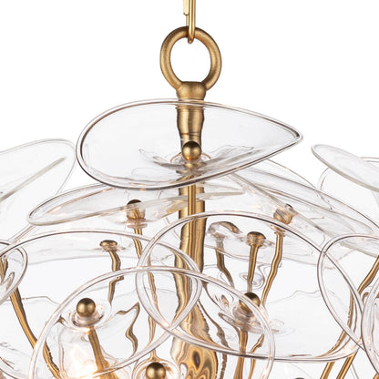 Clear Glass Disc Sputnik Chandelier
