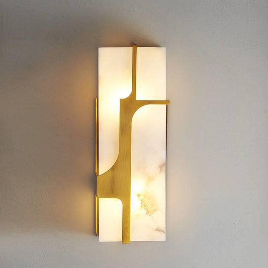 Copper and Marble Postmodern Wall Light / Copper / 15x10x50cm / Warm light