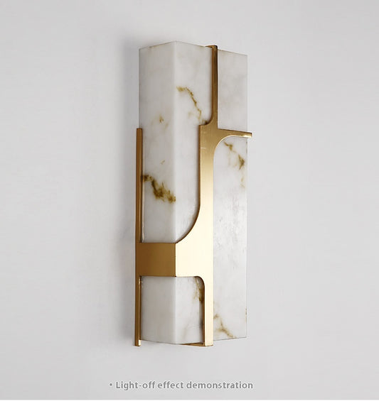Copper and Marble Postmodern Wall Light / Copper / 15x10x38cm / Warm light
