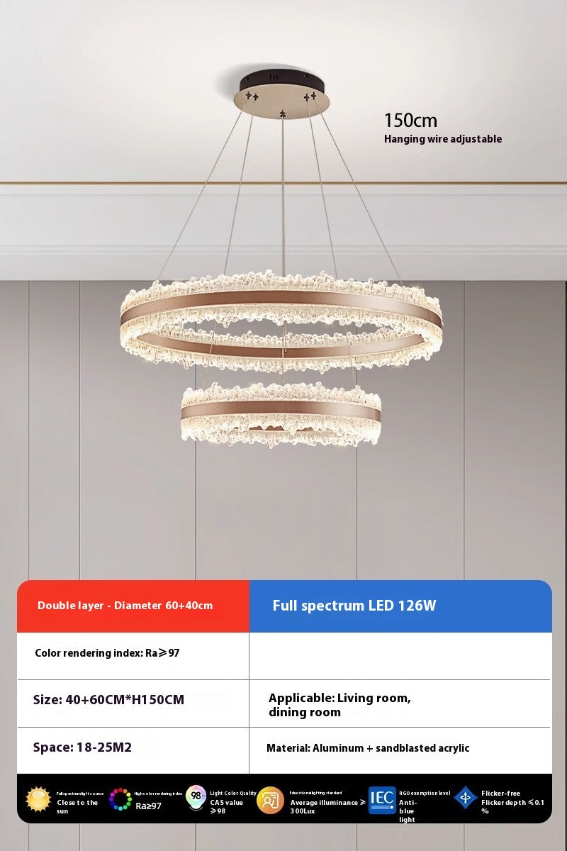 Double-Ring Tricolour LED Chandelier
