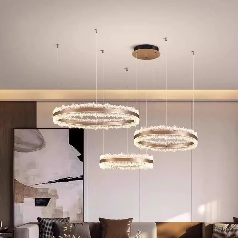Double-Ring Tricolour LED Chandelier