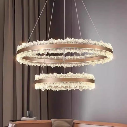 Double-Ring Tricolour LED Chandelier