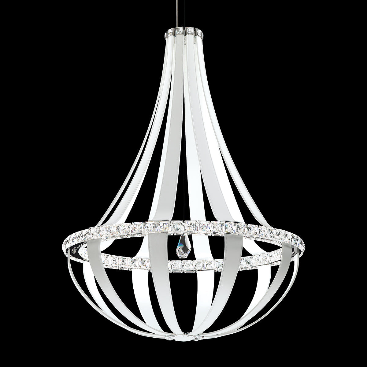 Draped Leather Crystal LED Pendant Light / Chinook / Clear Radiance