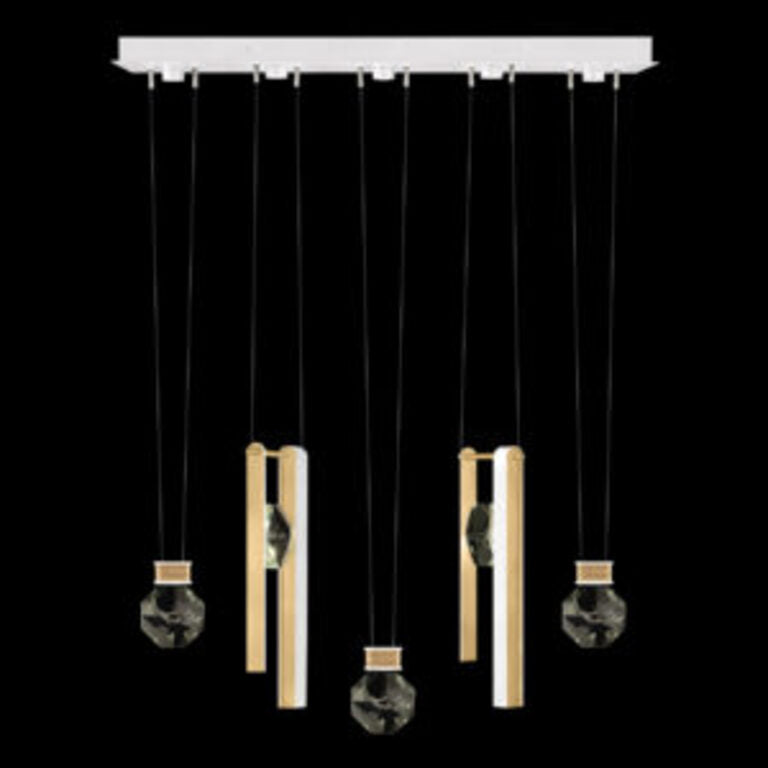 Five-Drop Crystal LED Pendant Light / White
