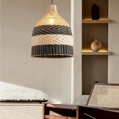 Handwoven Rattan Iron Pendant Light