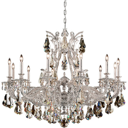 Italian Rococo Crystal Chandelier / Heirloom Gold / Clear Crystals From Swarovski