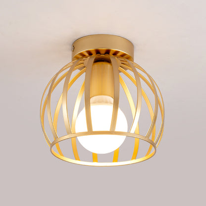 Nordic Wrought Iron Corridor Ceiling Light / Black / Without Bulb