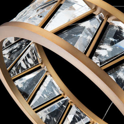 Quartz Crystal Double-Ring Pendant Light