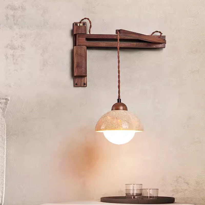 Retro Yellow Stone Bedside Wall Light / Type D