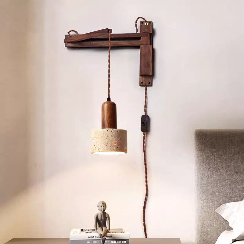 Retro Yellow Stone Bedside Wall Light