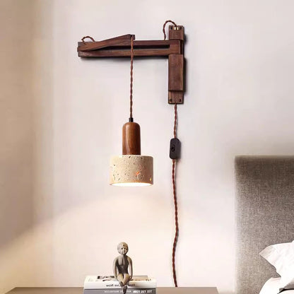 Retro Yellow Stone Bedside Wall Light
