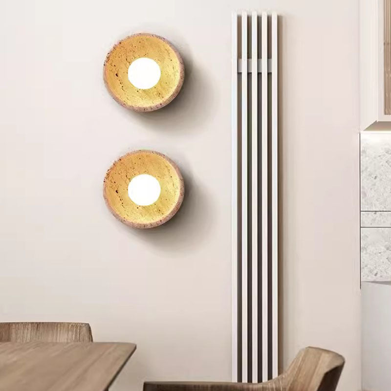 Retro Yellow Stone Bedside Wall Light / Type C
