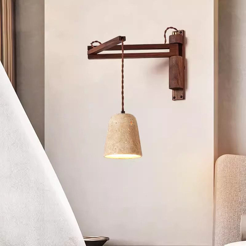 Retro Yellow Stone Bedside Wall Light