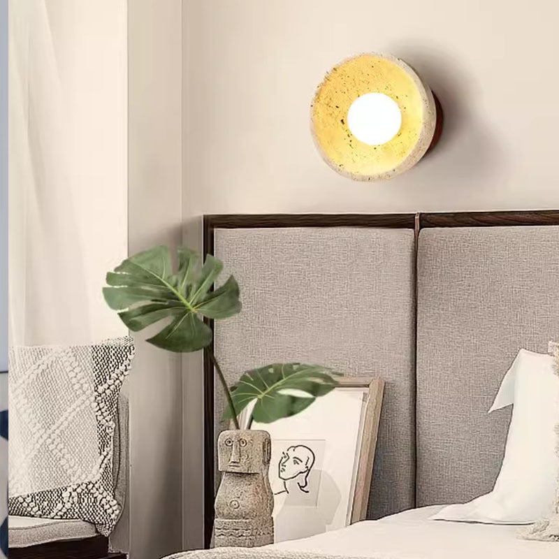 Retro Yellow Stone Bedside Wall Light