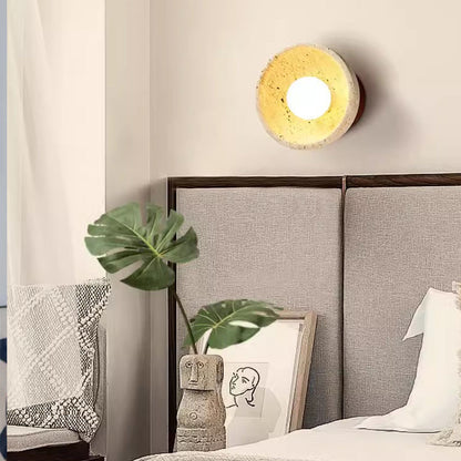 Retro Yellow Stone Bedside Wall Light