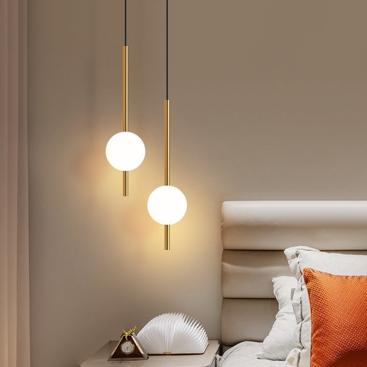 Warm-Light Globe Pendant Light / Golden Single Ball Warm Light