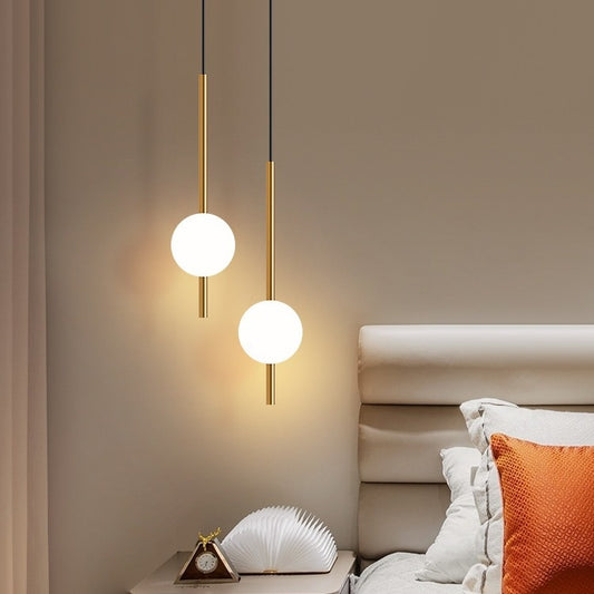 Warm-Light Globe Pendant Light / Golden Single Ball Warm Light
