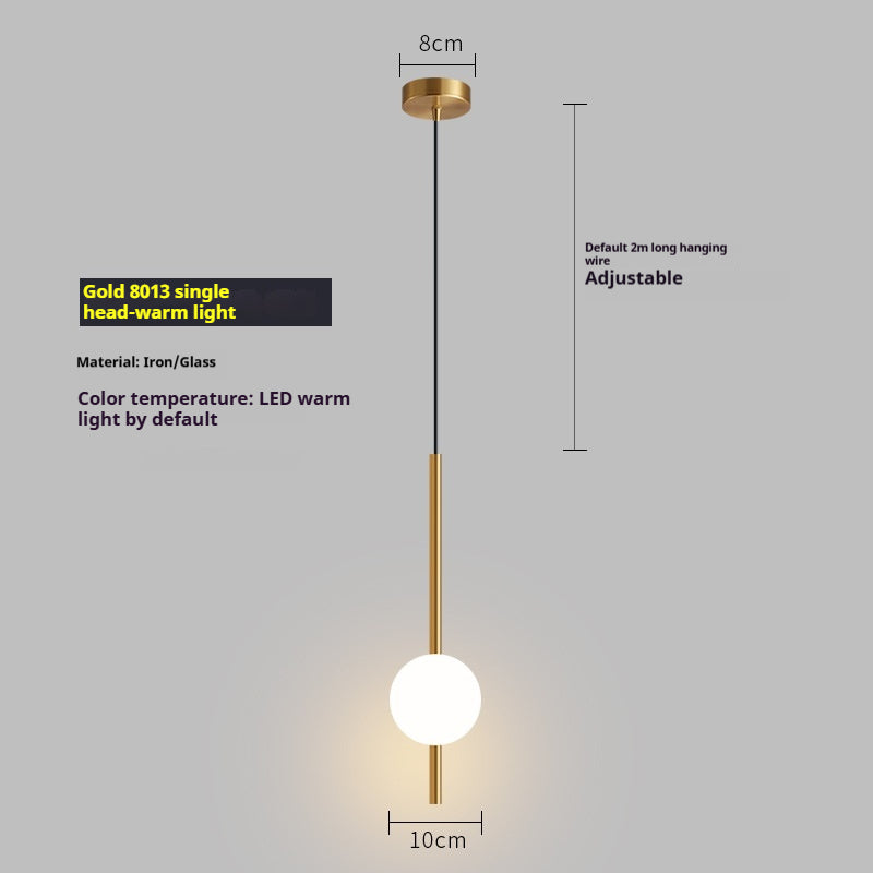 Warm-Light Globe Pendant Light / Golden Combination Warm Light