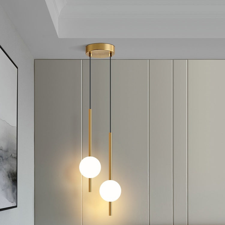 Warm-Light Globe Pendant Light / Black Single Ball Warm Light