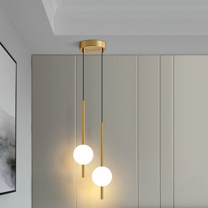 Warm-Light Globe Pendant Light / Black Single Ball Warm Light