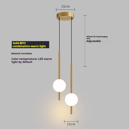 Warm-Light Globe Pendant Light / Golden AB Group Warm Light